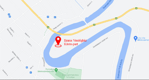 Emma vendégház pozíciója a térképen